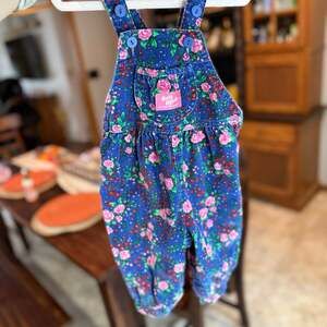 Vintage OshKosh B'gosh Floral Overalls - 12 Months